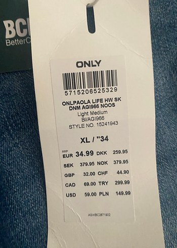 Kadın Mavi Denim Skinny Jean - Görsel 3