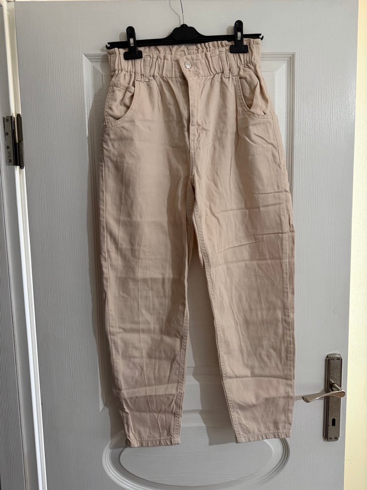 Bej Rahat Kesim  Kadın Pantolon - Görsel 2