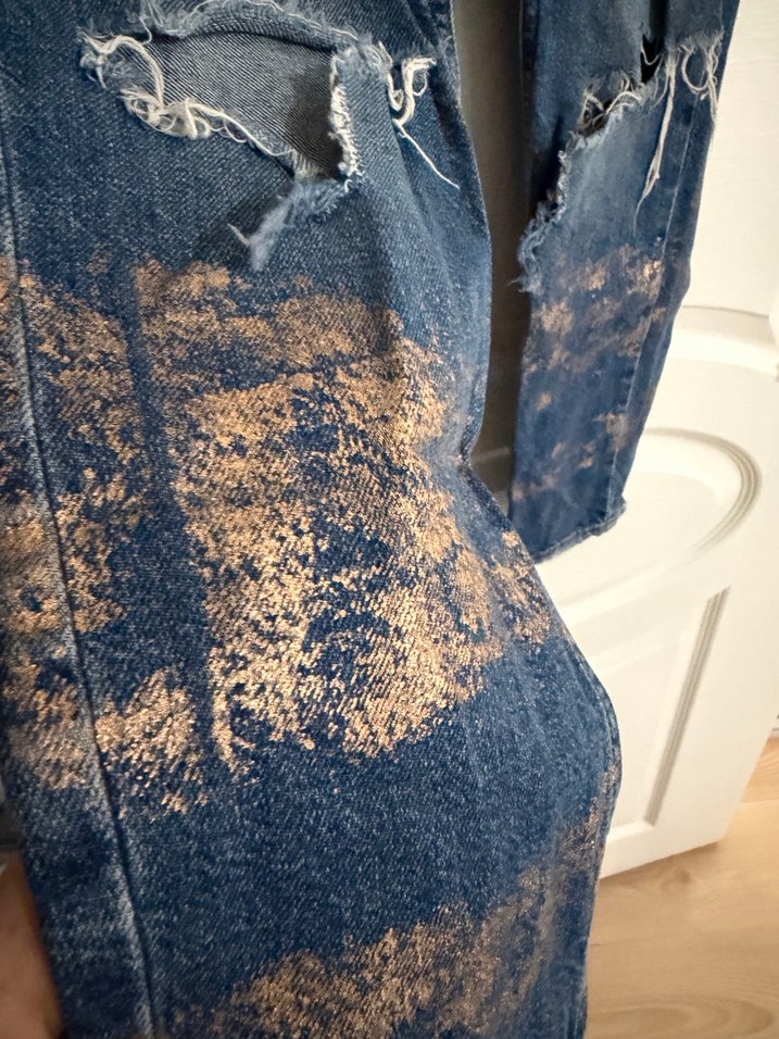 Rahat Kesim Mavi Yırtık Detaylı Kadın Kot Pantolon - Görsel 2