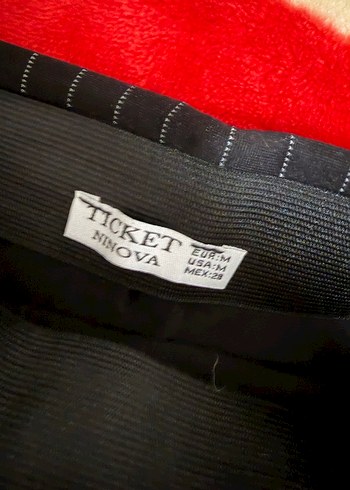 Çizgili Siyah Midi Kalem Etek - Görsel 4