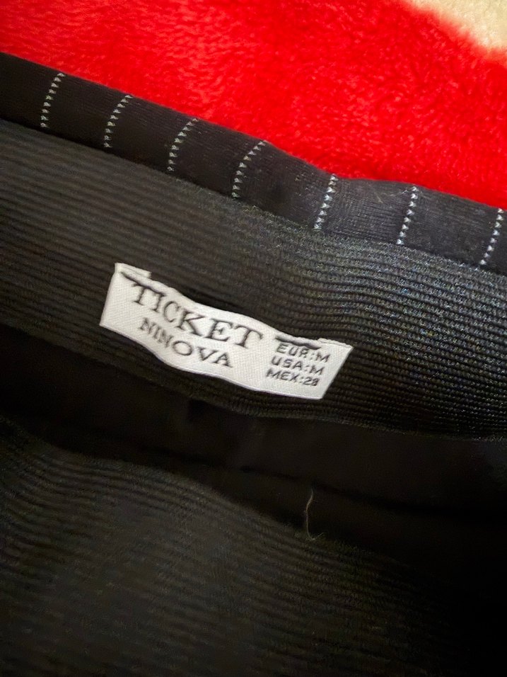 Çizgili Siyah Midi Kalem Etek - Görsel 4