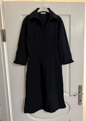 Siyah fermuarlı Uzun Kadın elbise - Görsel 7