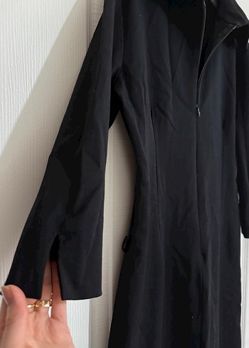 Siyah fermuarlı Uzun Kadın elbise - Görsel 5