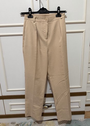 Krem kumaş pantolon - Görsel 2