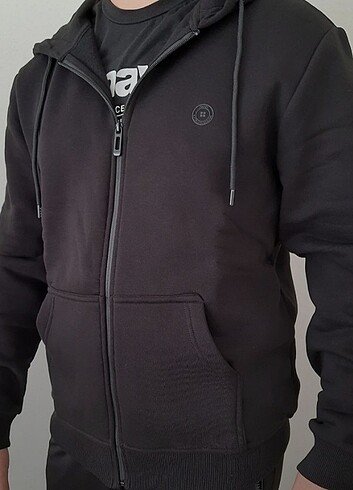 l Beden Sıfır Avva Siyah Kapüşonlu Sweatshirt (L Beden)