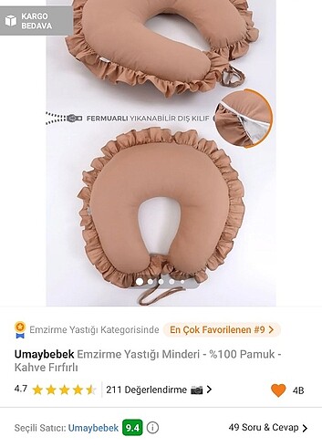 Umay bebek Emzirme yastığı 