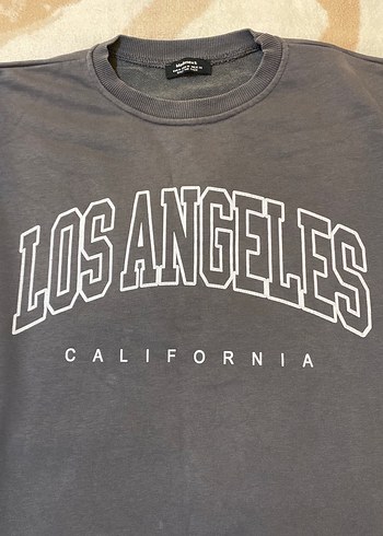 Diğer Gri Kadın Baskılı Sweatshirt Uzun Kollu