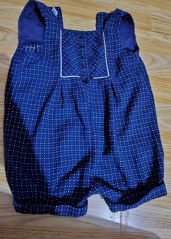 Kızlar için düğmeli puantiyeli lacivert - Görsel 4