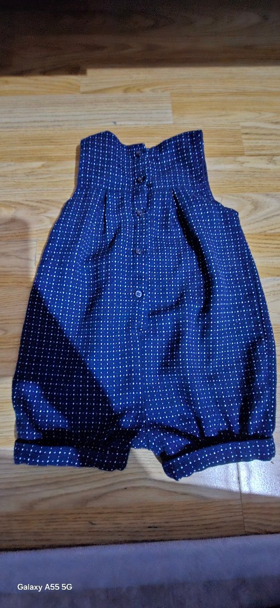 Kızlar için düğmeli puantiyeli lacivert - Görsel 3