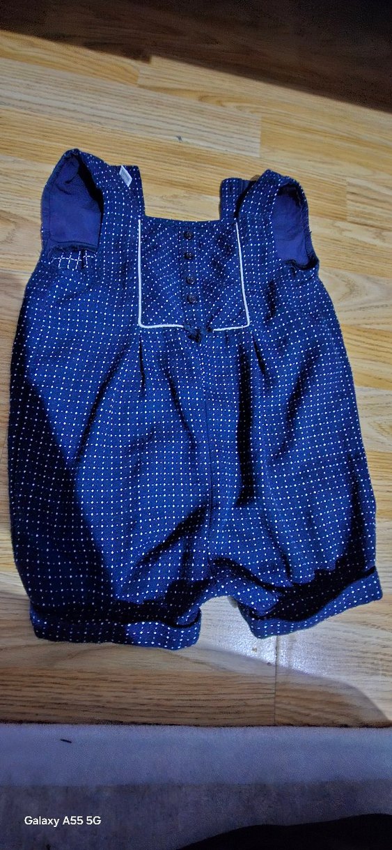 Kızlar için düğmeli puantiyeli lacivert - Görsel 4