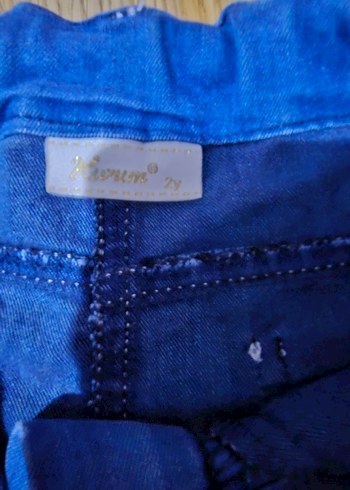 Düğmeli Parlak Mavi Kız Kot Etek - Görsel 3