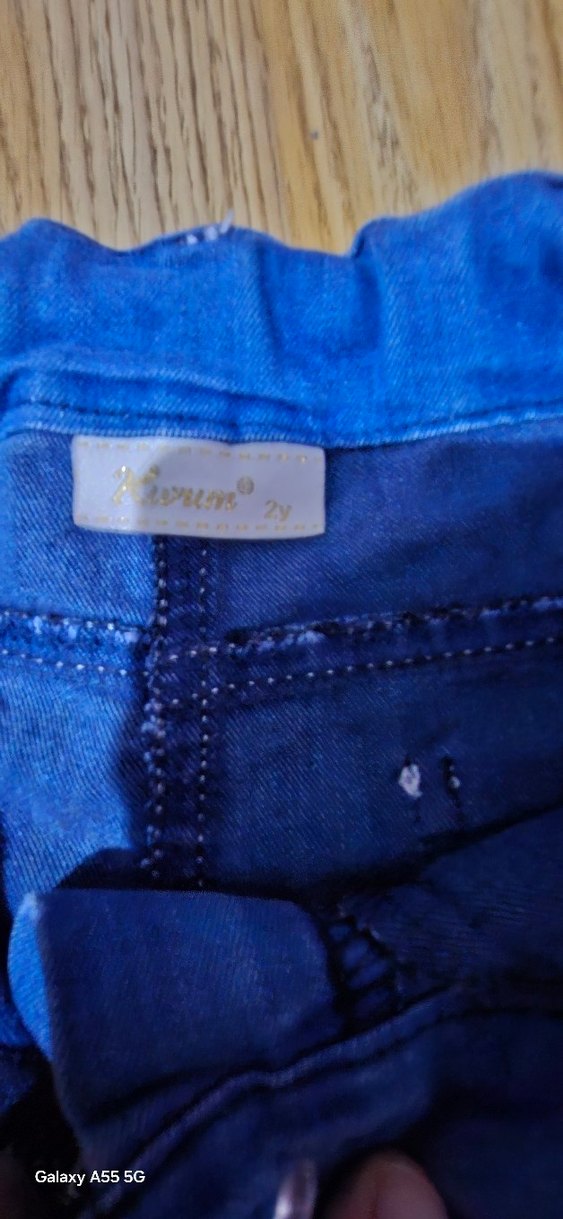 Düğmeli Parlak Mavi Kız Kot Etek - Görsel 3