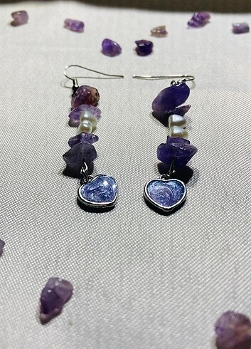 Accessorize Ametist taşı küpe