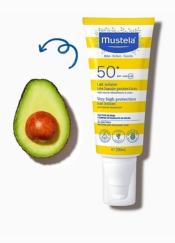MUSTELA Spf50+ güneş losyonu 200ml Yeni