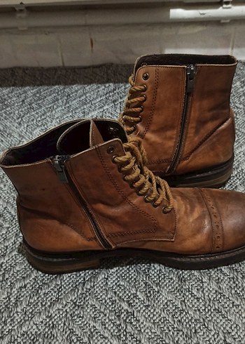 Bağcıklı Kahverengi Deri Erkek Bot41&42 - Görsel 5