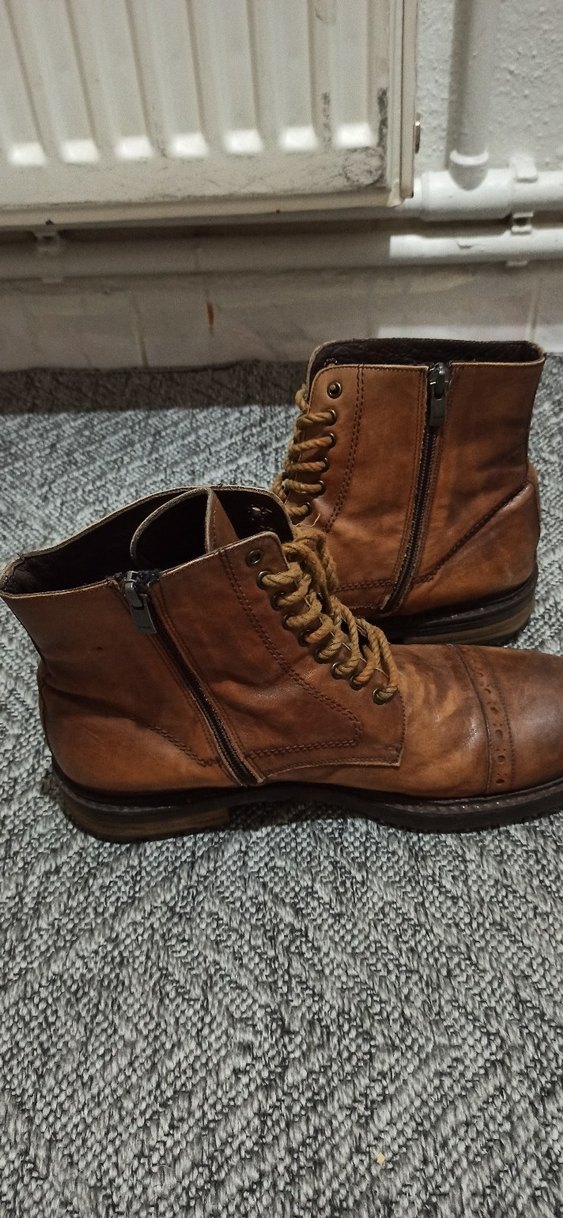 Bağcıklı Kahverengi Deri Erkek Bot41&42 - Görsel 5