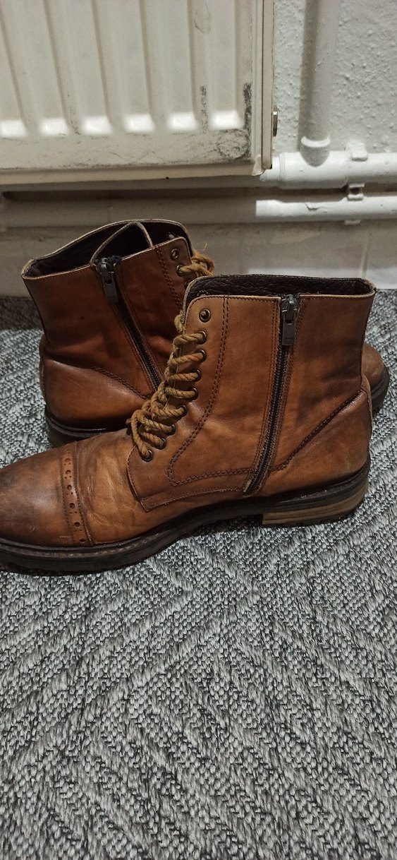 Bağcıklı Kahverengi Deri Erkek Bot41&42 - Görsel 4