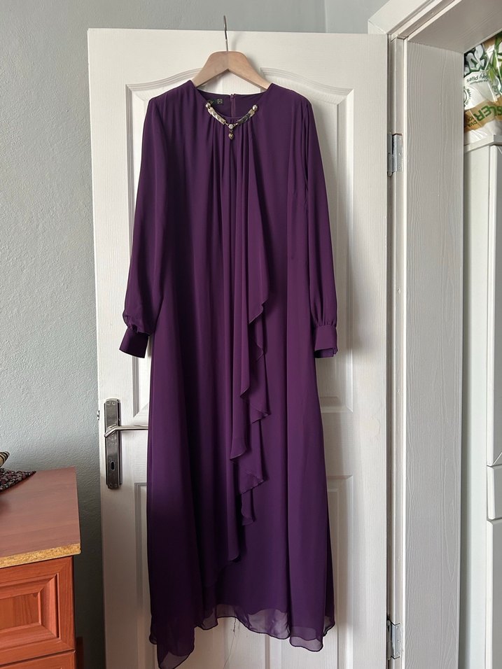 Uzun Mor Salaş Elbise - Görsel 4