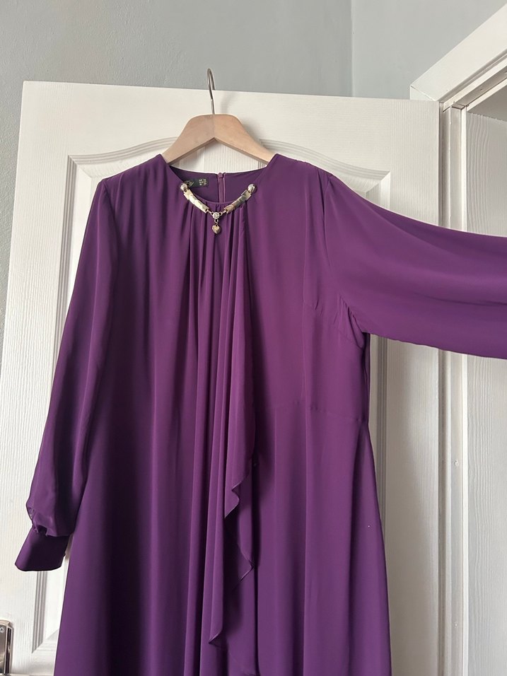 Uzun Mor Salaş Elbise - Görsel 3