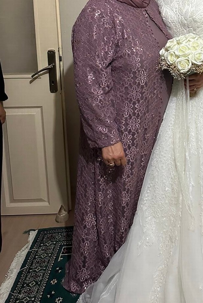 Nakışlı Uzun Kollu Kadın Abiye - Görsel 4