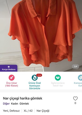 Nar Çiçeği Renkli Kadın Gömlek
