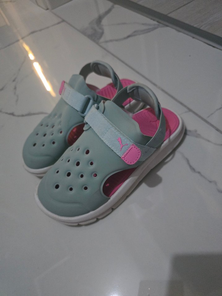 Kız Çocuk puma Pastel Pembe Tokalı Sandalet - Görsel 3