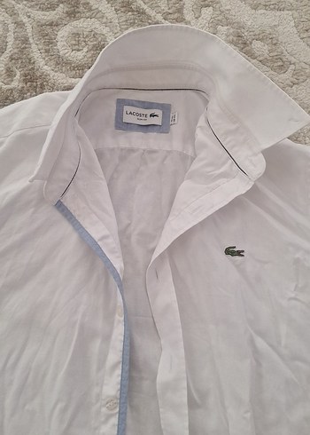Lacoste Beyaz Keten Uzun Kollu Erkek Gömlek