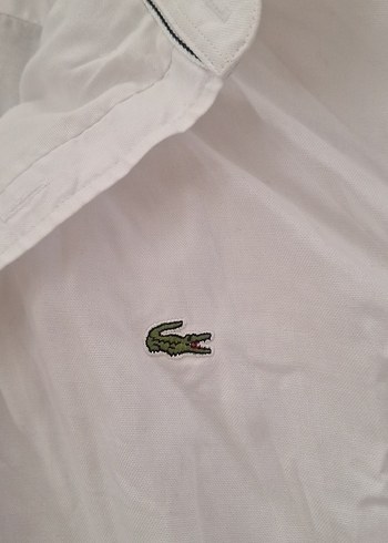 Lacoste Lacoste Beyaz Keten Uzun Kollu Erkek Gömlek