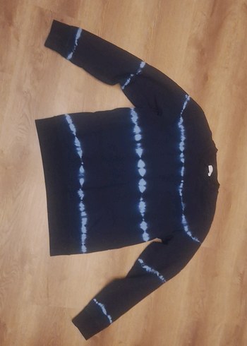 Sandro Erkek Mavi Batik Desenli Sweatshirt