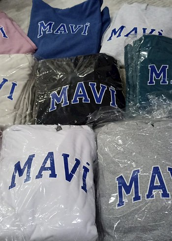Mavi Baskılı Sweatshirt