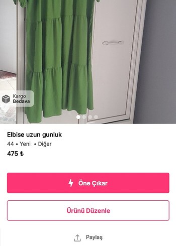 Yeşil Uzun Günlük Elbise