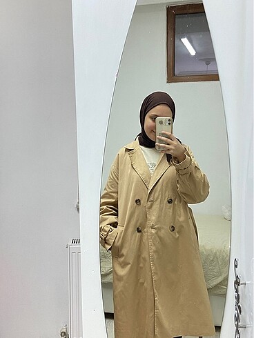 Defacto Astarlı camel trençkot
