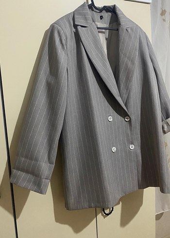 Trendyol & Milla Düğmeli Gri Midi Blazer
