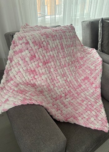 Pembe çok renkli alize puffy bebek battaniyesi - Görsel 2