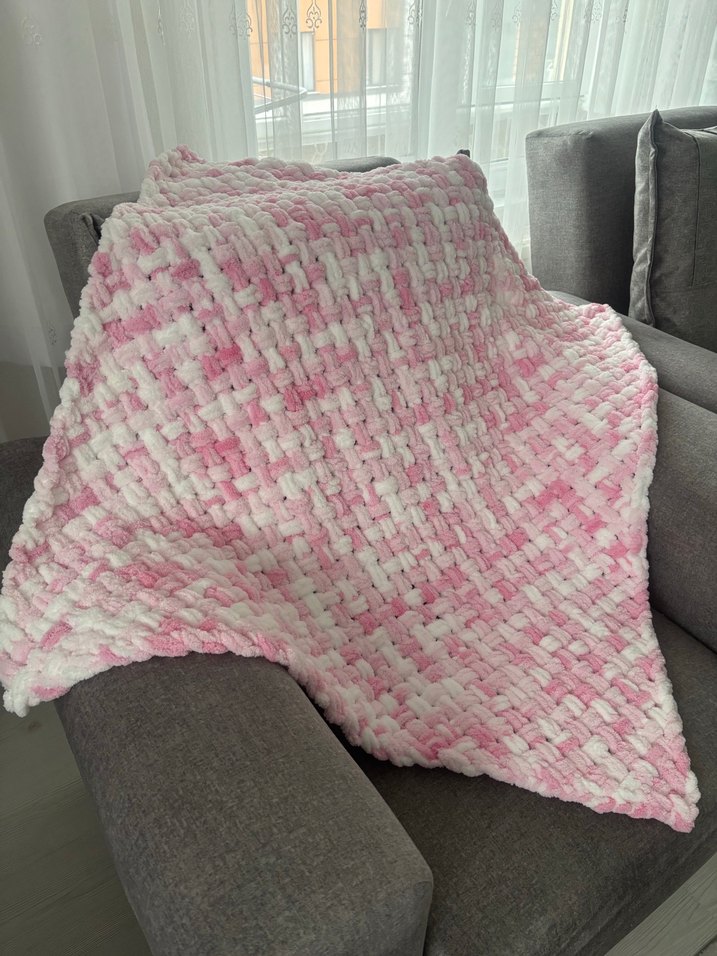 Pembe çok renkli alize puffy bebek battaniyesi - Görsel 2