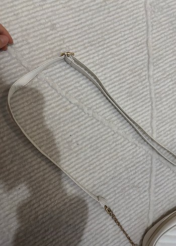 Beyaz Deri Kadın Omuz Çantası - Görsel 6