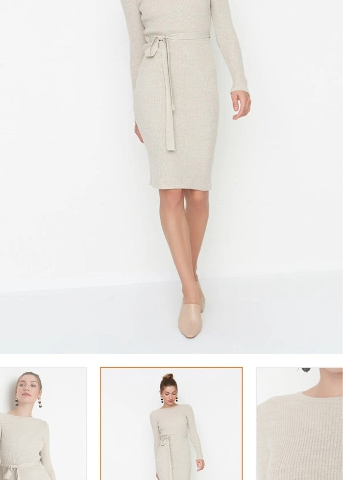 Midi triko elbise - Görsel 3