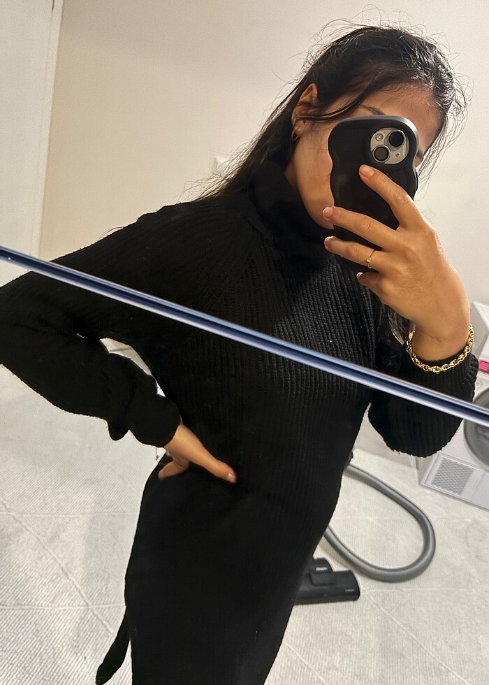 Triko boğazlı elbise - Görsel 2