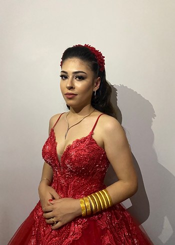 Boncuk işleme kına elbisesi - Görsel 7