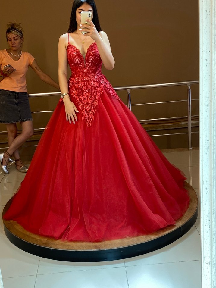 Boncuk işleme kına elbisesi - Görsel 2