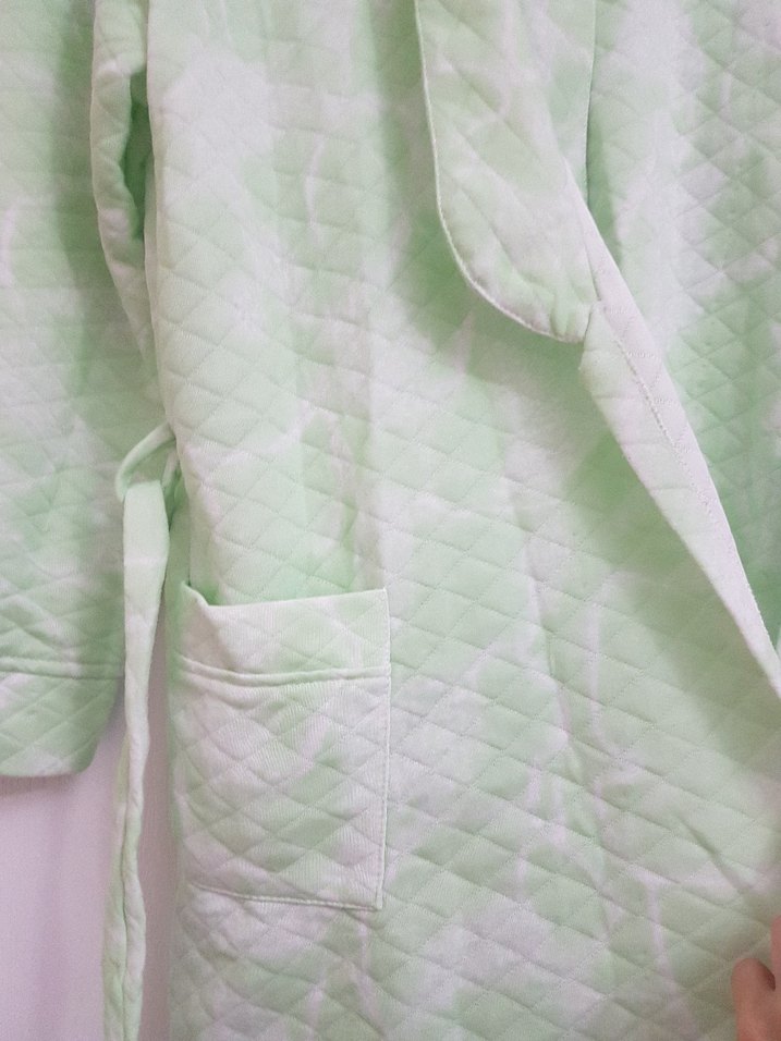 Kadın Pastel Yeşil Bağlamalı sabahlık - Görsel 3