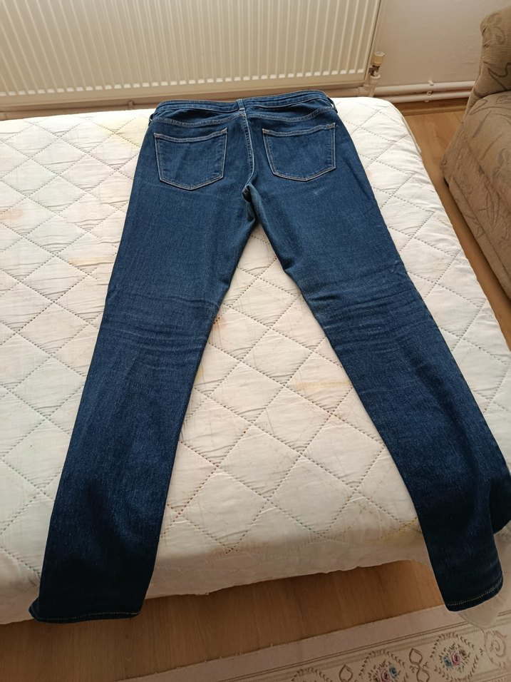 Kadın H&M Mavi Denim Midi Boy Kot Pantolon - Görsel 5