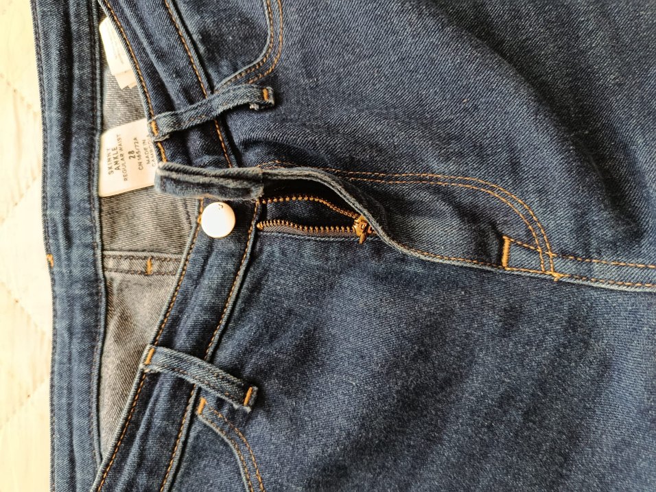 Kadın H&M Mavi Denim Midi Boy Kot Pantolon - Görsel 4