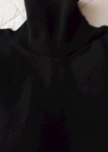 Siyah Kadın Boğazlı Triko Kazak - Görsel 5