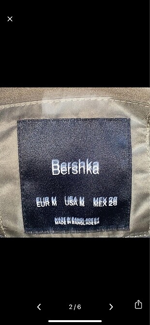 m Beden Bershka m beden haki yeşil şişme mont