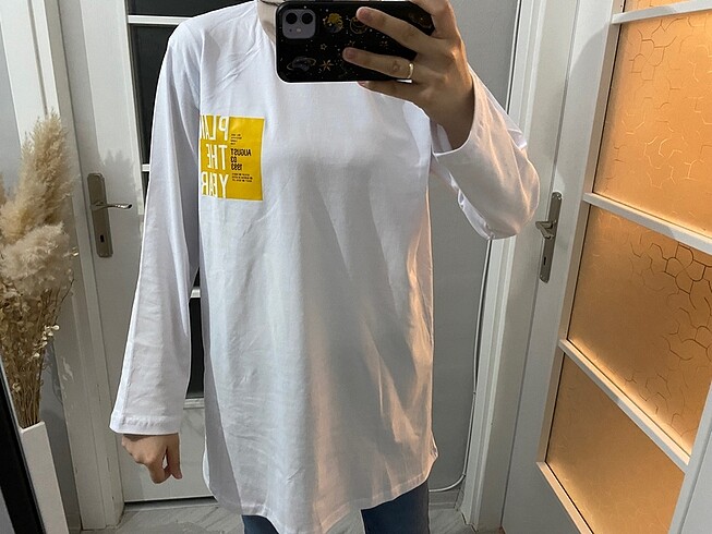 Allday marka baskılı ekru sweatshirt