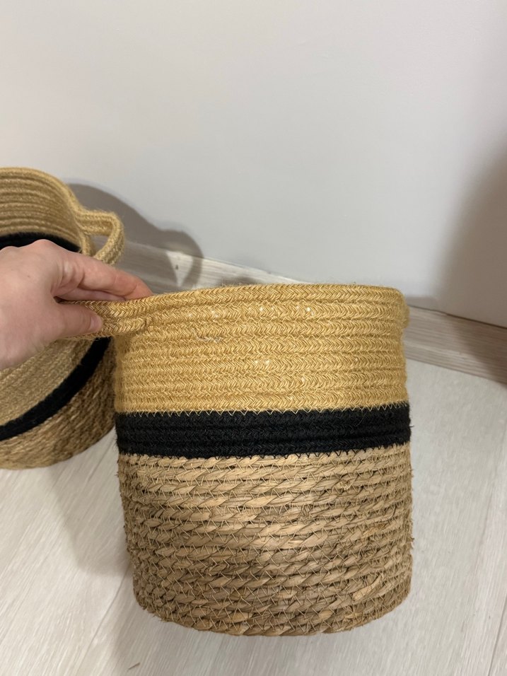 Kahverengi Hasır Saklama Sepetleri - Görsel 2