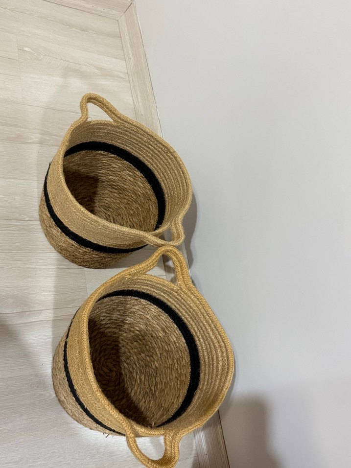 Kahverengi Hasır Saklama Sepetleri - Görsel 3