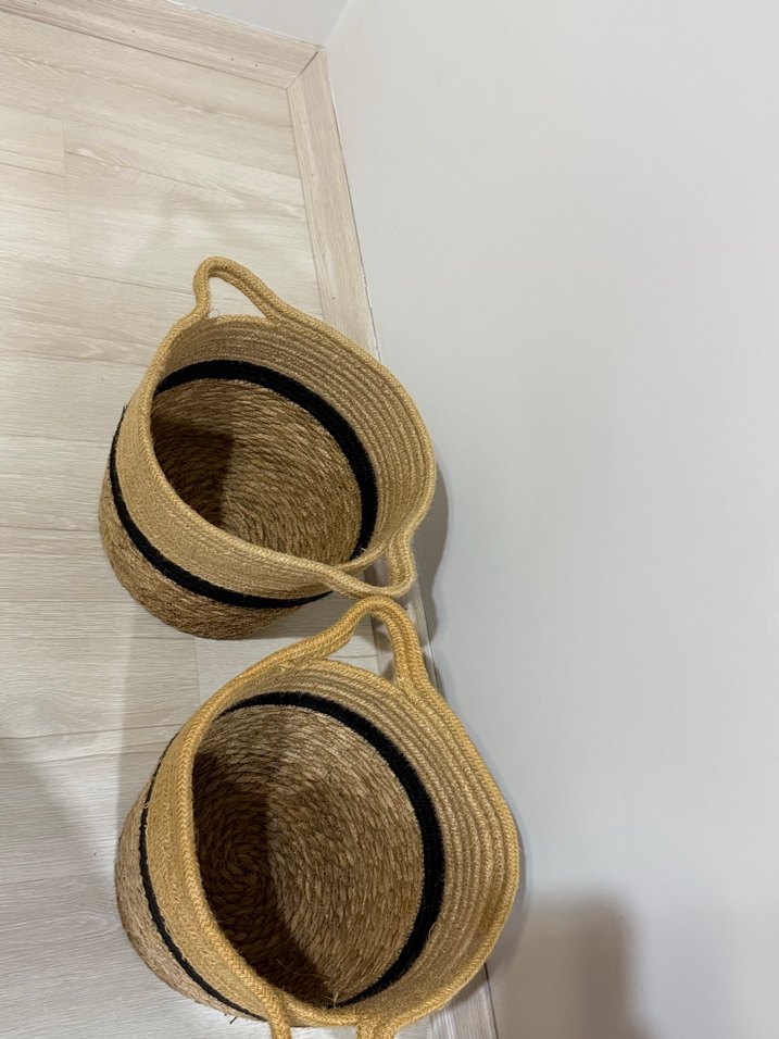 Kahverengi Hasır Saklama Sepetleri - Görsel 4