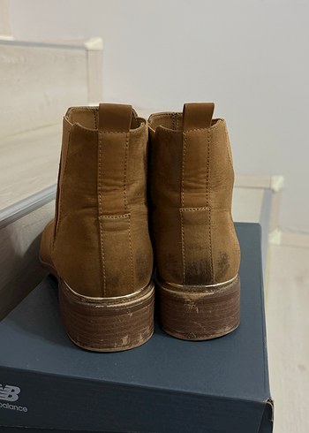 Bershka Süet Kadın Bot, Tokalı, Kalın Topuklu - Görsel 2